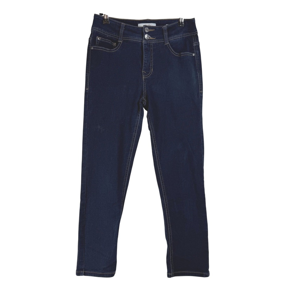 Angels Forever‎ Young Curvy Capri Jeans Dark Indigo Wash Womens Size 6 Stretch